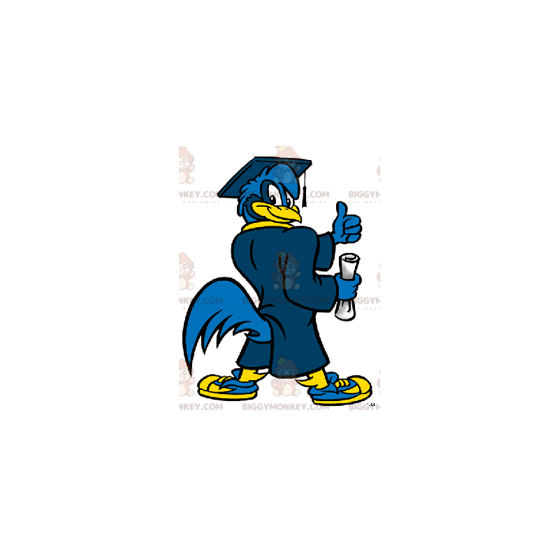 Nieuw afgestudeerde Bluebird BIGGYMONKEY™ mascottekostuum -