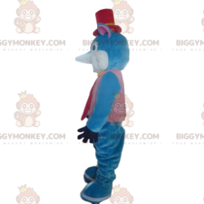 Very stylish blue and white fox BIGGYMONKEY™ mascot costume