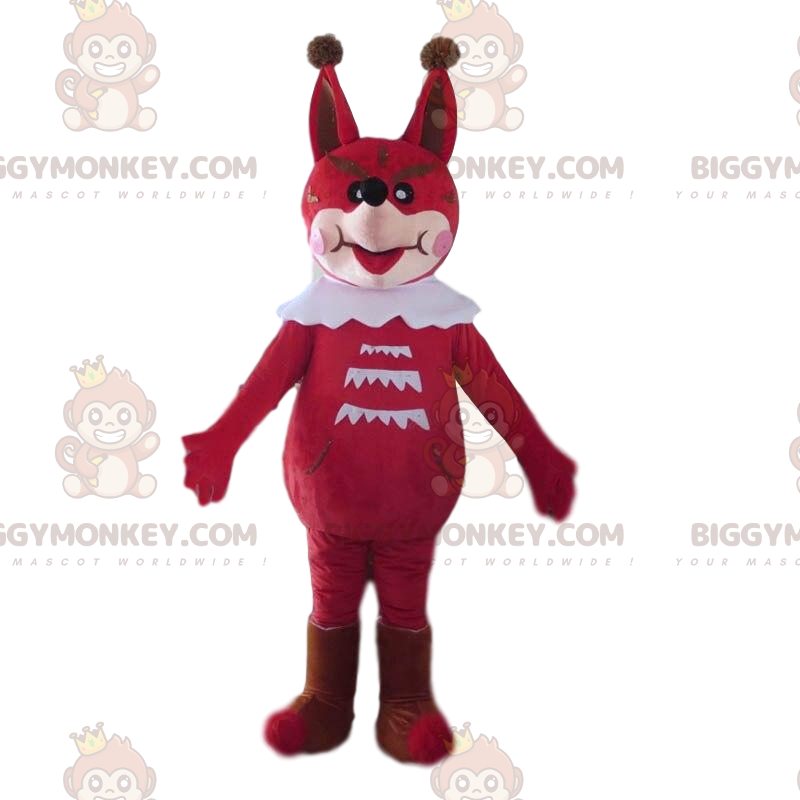 BIGGYMONKEY™ Evil Looking Red and White Fox-maskottiasu -