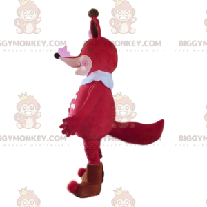 BIGGYMONKEY™ Disfraz de mascota de zorro rojo y blanco de