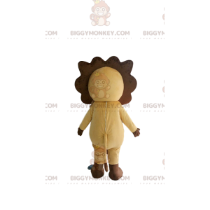 Traje de mascote BIGGYMONKEY™ de leão bronzeado e marrom com