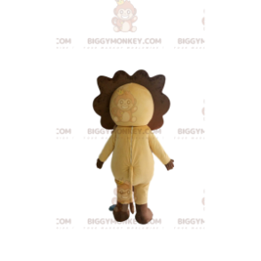 BIGGYMONKEY™ maskotdräkt av solbrunt och brunt lejon med