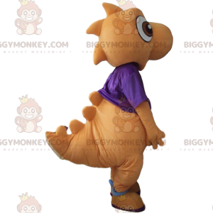 Costume mascotte BIGGYMONKEY™ dinosauro arancione e bianco