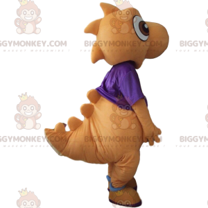 Kostým maskota oranžovobílého dinosaura BIGGYMONKEY™, kostým