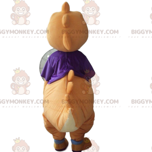 Costume de mascotte BIGGYMONKEY™ de dinosaure orange et blanc