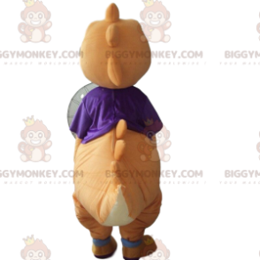 Disfraz de mascota BIGGYMONKEY™ de dinosaurio naranja y blanco