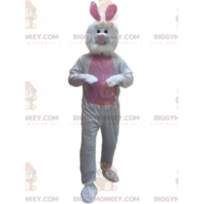 BIGGYMONKEY™ Costume da mascotte di coniglio bianco e rosa