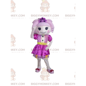 Kostým maskota fialové dívky BIGGYMONKEY™, barevný kostým