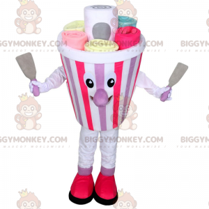 Costume de mascotte BIGGYMONKEY™ de pot de glace, costume de