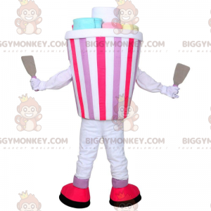 Ice cream pot BIGGYMONKEY™ mascot costume, frosted plancha ice