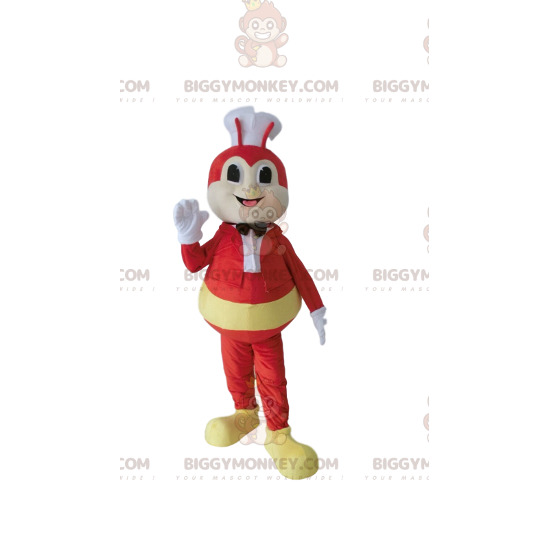 Costume de mascotte BIGGYMONKEY™ d'abeille rouge avec une