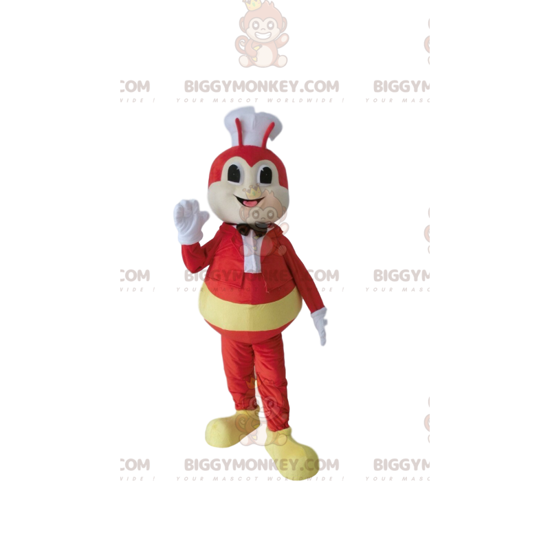Disfraz de mascota de abeja roja BIGGYMONKEY™ con sombrero