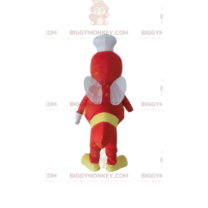 Red bee BIGGYMONKEY™ mascot costume with hat, bee costume –