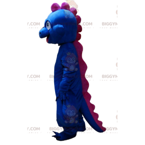 Blauwe en roze dinosaurus BIGGYMONKEY™ mascottekostuum