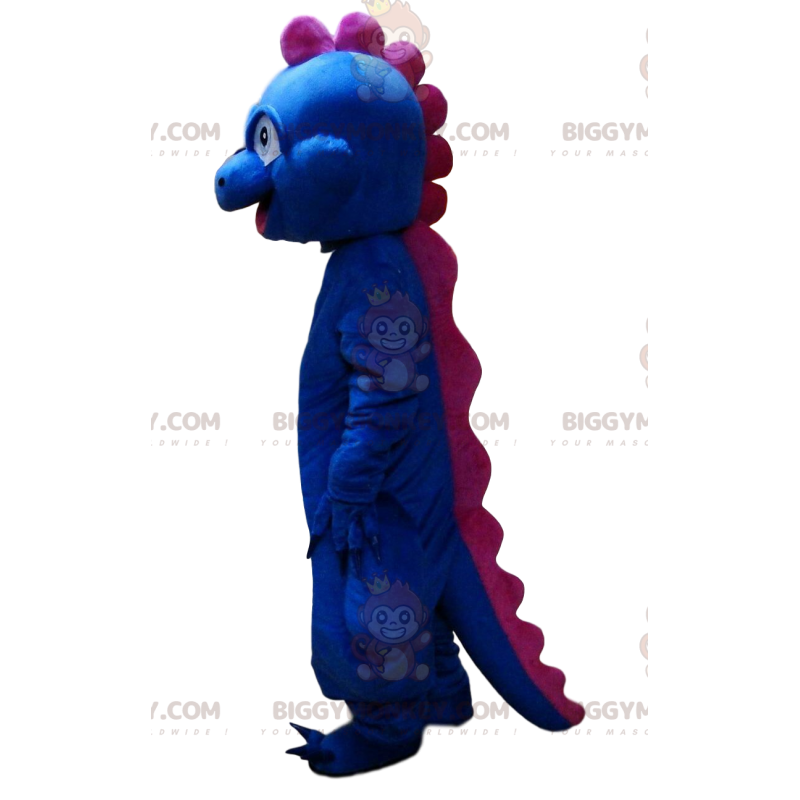 Blue and pink dinosaur BIGGYMONKEY™ mascot costume, dragon
