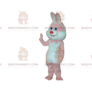 Rosa und weißes Kaninchen BIGGYMONKEY™ Maskottchen-Kostüm