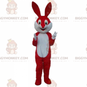 Disfraz de mascota de conejito rojo y blanco BIGGYMONKEY™