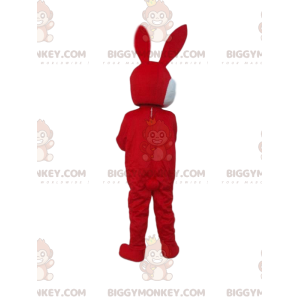 Fantasia de mascote de coelho vermelho e branco BIGGYMONKEY™