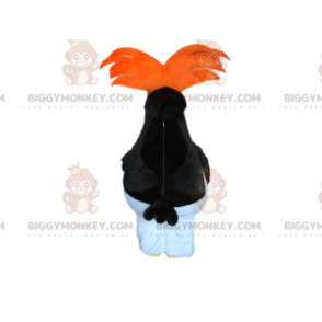 Traje de mascote BIGGYMONKEY™ Pinguim preto e branco com cabelo