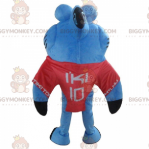 BIGGYMONKEY™ Costume da mascotte grande squalo blu e bianco