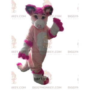 BIGGYMONKEY™ costume da mascotte di husky, volpe rosa, costume