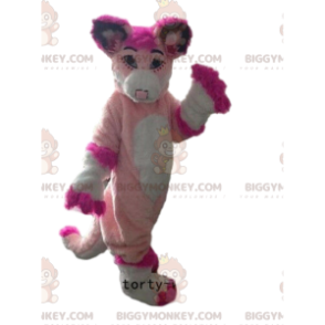 BIGGYMONKEY™ mascottekostuum van husky, roze vos, roze