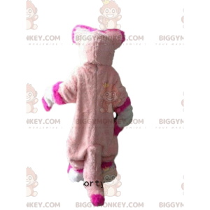 BIGGYMONKEY™ maskotdräkt av husky, rosa räv, rosa hunddräkt -