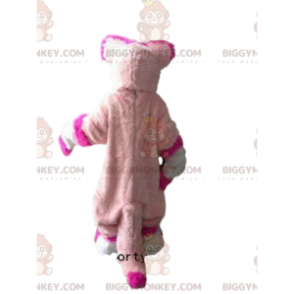 BIGGYMONKEY™ mascot costume of husky, pink fox, pink dog