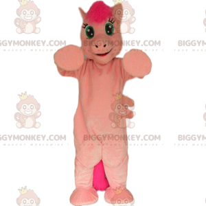 Pink pony BIGGYMONKEY™ maskotkostume, pink hestekostume -