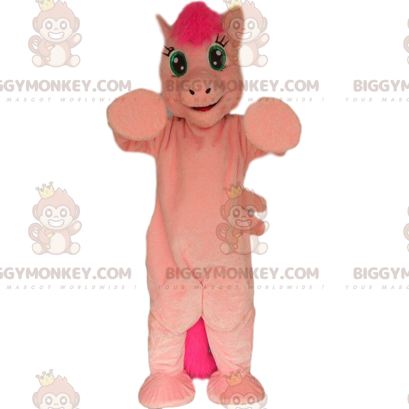 Roze pony BIGGYMONKEY™ mascottekostuum, roze paardenkostuum -