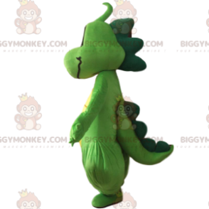 BIGGYMONKEY™ maskotdräkt grön och gul drake