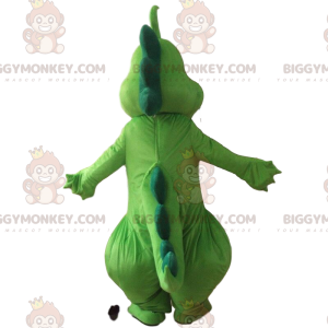 BIGGYMONKEY™ costume da mascotte drago verde e giallo, costume