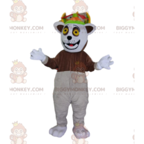 Traje de mascote BIGGYMONKEY™ do Rei Juliano, famoso lêmure do