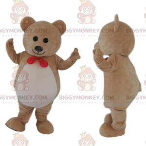 Traje de mascote BIGGYMONKEY™ de urso marrom muito fofo