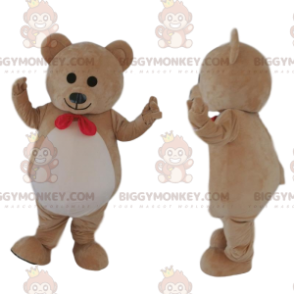 Zeer schattige bruine beer BIGGYMONKEY™ mascottekostuum, beige