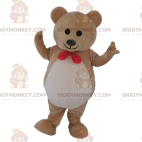 Meget sød brun bjørn BIGGYMONKEY™ maskot kostume, beige bamse