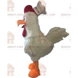Costume de mascotte BIGGYMONKEY™ de poule blanche géante