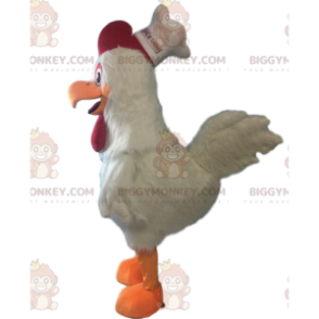 Costume de mascotte BIGGYMONKEY™ de poule blanche géante