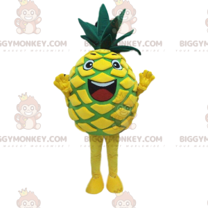 BIGGYMONKEY™ geel en groen ananas mascotte kostuum, ananas