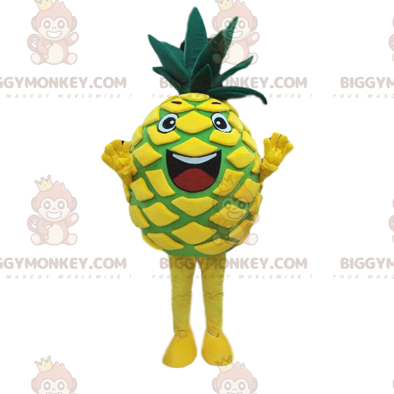 BIGGYMONKEY™ costume mascotte ananas giallo e verde, costume
