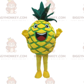 BIGGYMONKEY™ gul og grøn ananas maskot kostume, ananas kostume