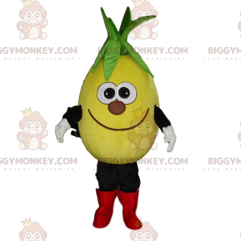 Costume de mascotte BIGGYMONKEY™ de fruit jaune, Costume de