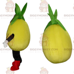 Costume de mascotte BIGGYMONKEY™ de fruit jaune, Costume de