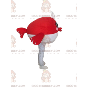 Costume de mascotte BIGGYMONKEY™ de poisson rouge et blanc