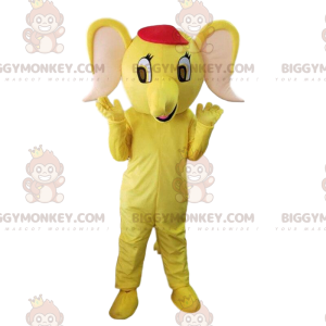 Disfraz de mascota elefante amarillo BIGGYMONKEY™, disfraz de