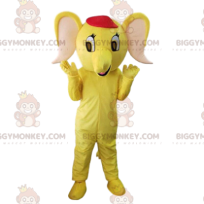 Costume de mascotte BIGGYMONKEY™ d'éléphant jaune, costume