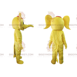 BIGGYMONKEY™ yellow elephant mascot costume, yellow baby