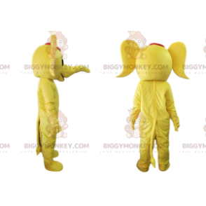 Costume de mascotte BIGGYMONKEY™ d'éléphant jaune, costume