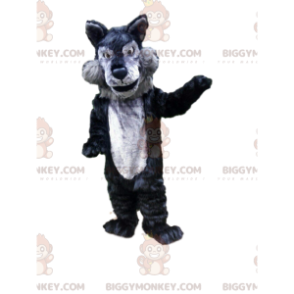 BIGGYMONKEY™ maskotkostume af grå og sort ulv, ulvekostume