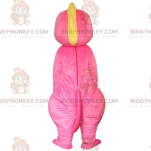 Costume da mascotte BIGGYMONKEY™ dinosauro rosa e giallo